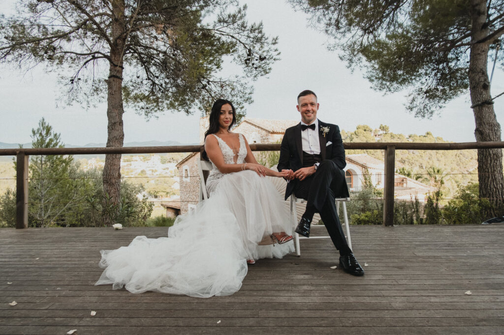 Bride and groom at Almiral de la Font wedding