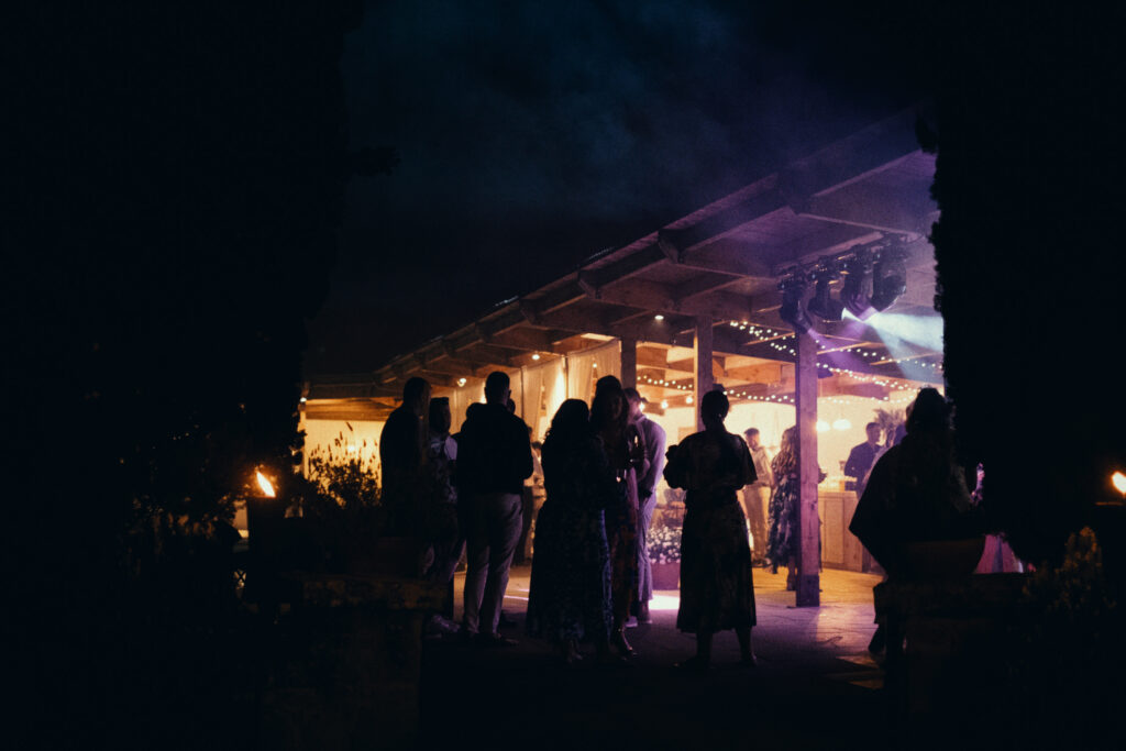 Evening party scene at La Baronia wedding