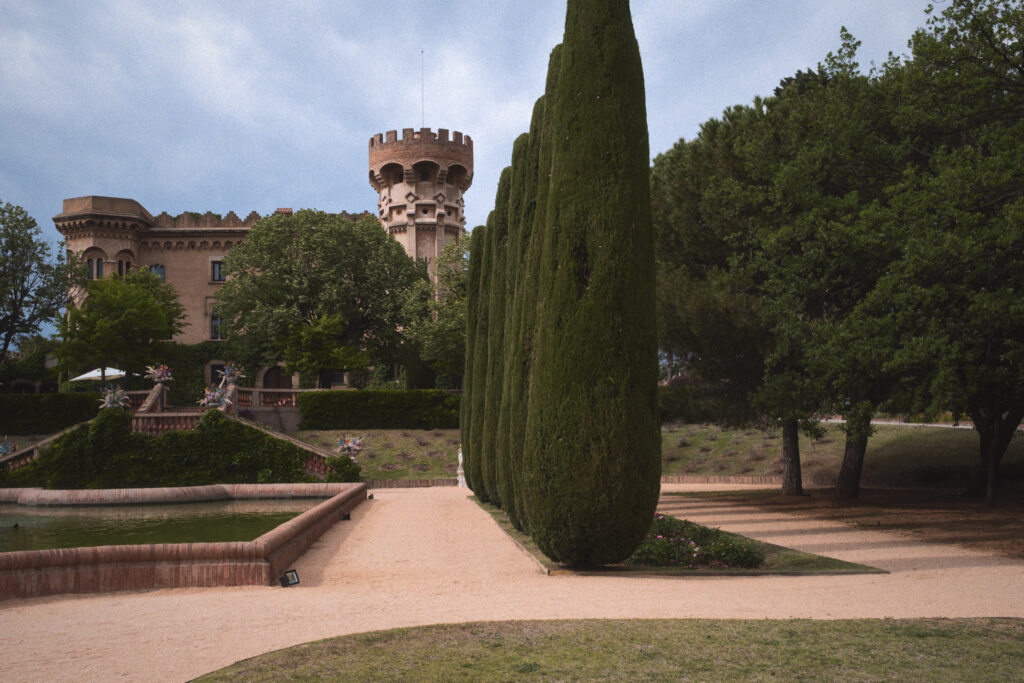 Castell de Sant Marsal gardens before an Indian wedding ceremony in Barcelona
