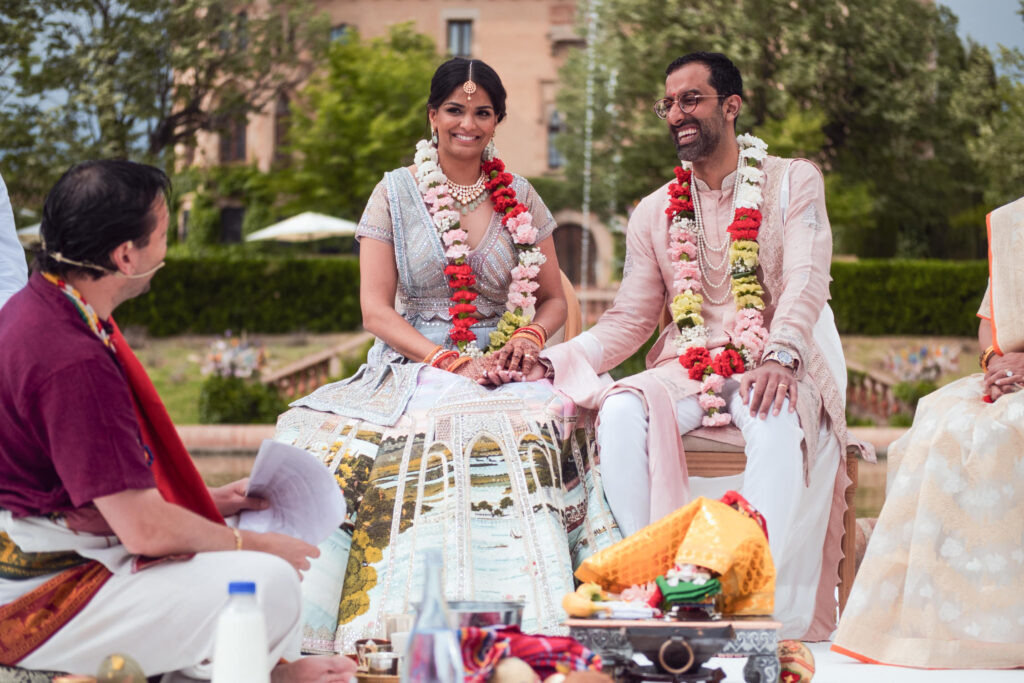 Indian wedding ceremony at Castell de Sant Marsal, Barcelona