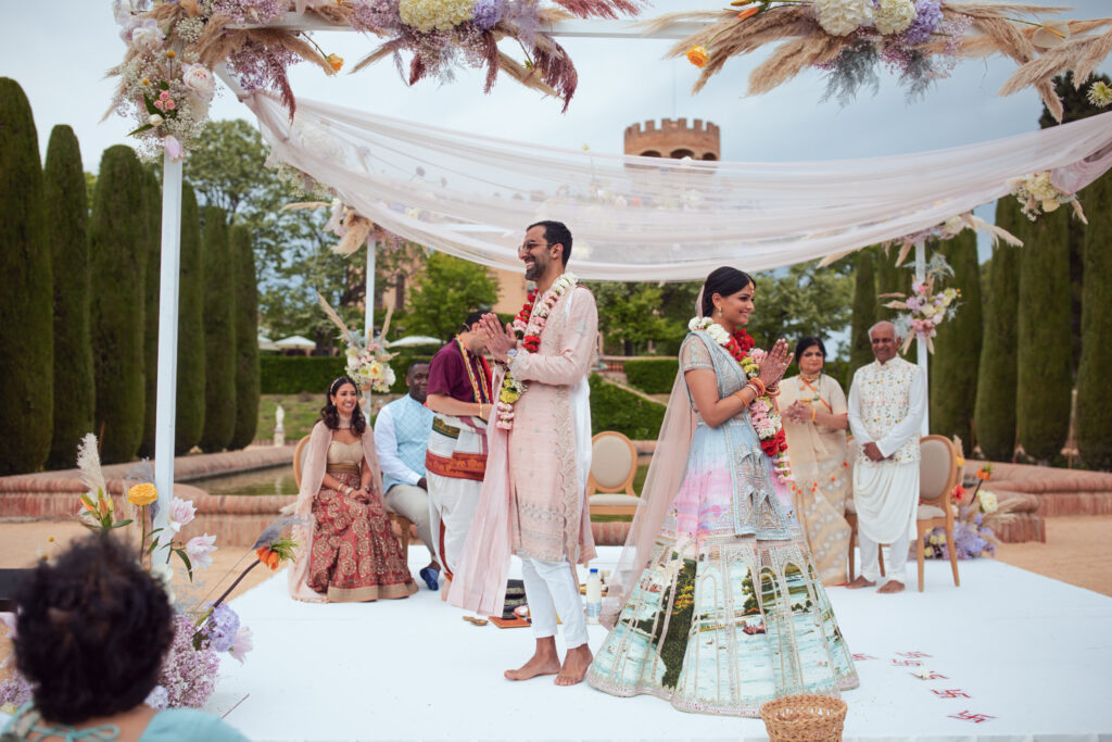 Indian wedding ceremony rituals at Castell de Sant Marsal