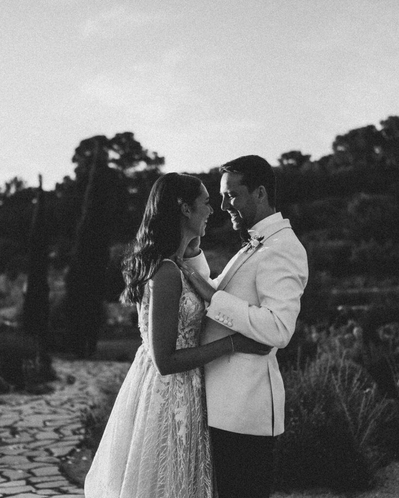 couple portrait during Masia Cabellut wedding in Barcelona