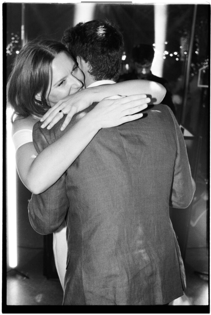 Black and white after party photograph at Mas Terrats wedding