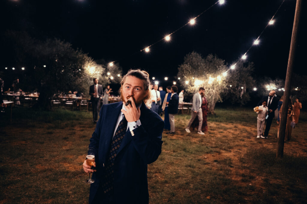 Guests during outdoor dinner